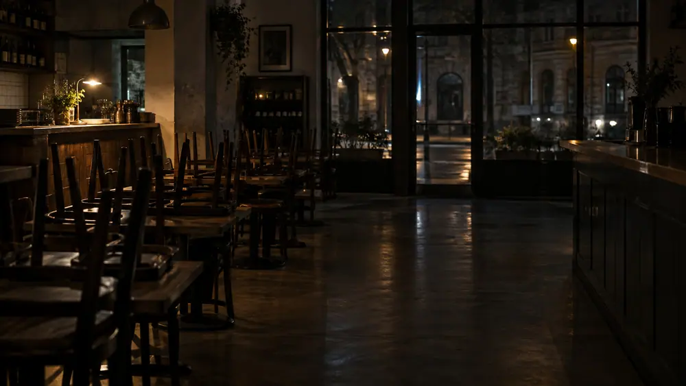Il locale chiuso a notte fonda